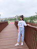 歐穎慕女童短袖夏天套裝新款網(wǎng)紅時尚潮流洋氣韓版女孩夏季t恤中大童薄款13休閑運動12-15歲兩件套 白色 兩件套 xl建議身高160CM左右 曬單實拍圖
