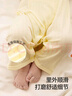 貝瑞加（Babyprints）新生兒連體衣2件裝嬰兒純棉內(nèi)衣薄款四季爬服柔軟寶寶哈衣 黃52 曬單實拍圖