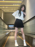 歐貝汐黑色半身裙女百褶裙2025新款高腰a字半裙夏春秋季灰色小個(gè)子短裙 黑色 M 【建議90-105斤】 曬單實(shí)拍圖