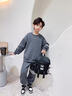 AN兒童裝男童春裝套裝2025春秋新款中大童運動(dòng)衛衣兩件套男孩帥氣潮 灰色 150 (建議身高145cm左右) 曬單實(shí)拍圖
