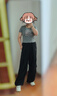 森馬（Semir）[商場同款]休閑褲女闊腿褲潮2025春季松緊腰工裝褲101125127016A 曬單實(shí)拍圖