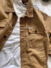 暢登復古潮牌春秋季牛仔外套男韓版潮流帥氣修身工裝大碼休閑夾克上衣 卡其色 3XL 曬單實(shí)拍圖