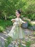 旗鉑漢服女童夏2025新款兒童國風(fēng)古裝套裝民族服裝裙子夏季 初夏序曲 160 曬單實拍圖