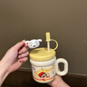 旺佰福蠟筆小新水杯女士高顏值茶水分離家用陶瓷吸管馬克杯子七夕禮物 蠟筆小新540ml 曬單實拍圖