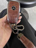 肯拓普適用奔馳汽車(chē)鑰匙套真皮殼包扣E300l GLC300 GLS450 S級s450 GLE 棕色黑框【B款】-長(cháng)繩扣 曬單實(shí)拍圖