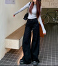 森馬（Semir）[商場(chǎng)同款]休閑褲女闊腿褲潮2025春季松緊腰工裝褲101125127016A 曬單實(shí)拍圖