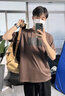 LeoHan短袖t恤男夏季日系ins潮流潮牌圓領(lǐng)半袖純棉寬松休閑上衣 咖色 XL （建議150-170斤） 曬單實(shí)拍圖