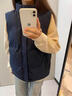 燦圖美式潮流加厚棉馬甲男秋冬季疊穿背心棉襖高級感保暖休閑上衣服 藏藍色 XL 曬單實(shí)拍圖