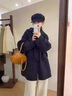 菲洛曼河北邢臺羊絨大衣雙面羊絨毛呢子外套秋冬季新牛角扣赫本風(fēng)短高級 深灰色加棉 M 建議 110-125斤 曬單實(shí)拍圖