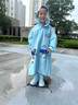 牧萌兒童雨衣男童女童防水全身雨披幼兒園小學(xué)生上學(xué)專(zhuān)用雨鞋套裝雨具 【按扣款】藍太空人兩件套（鞋碼備注） XL（建議身高110-120cm） 曬單實(shí)拍圖