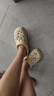 名創(chuàng)優(yōu)品（MINISO）洞洞鞋男女夏季外穿涼鞋防滑厚底踩屎感包頭涼拖鞋 卡其+海洋星星 曬單實(shí)拍圖