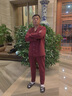 莫代爾男士純棉睡衣爸爸款中老年人長(zhǎng)袖家居服男春秋冬款紅色本命年套裝 88119 XL 140-160斤 曬單實(shí)拍圖