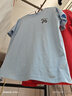 名創(chuàng  )優(yōu)品（MINISO）短袖男純棉休閑寬松夏季圓領(lǐng)百搭青少年潮流半袖t恤 冰川藍 M 曬單實(shí)拍圖