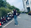 真維斯（JEANSWEST）牛仔褲女秋季高腰顯瘦顯高設計感直筒拖地闊腿長(cháng)褲子女深藍色2XL 曬單實(shí)拍圖