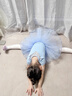 舞東方兒童舞蹈服女童練功服形體服幼兒考級體操服芭蕾舞中國舞跳舞服裝 淺藍色-短袖【單體服】 120 (建議110-120cm 33-38斤) 曬單實(shí)拍圖