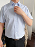 杉杉【200支桑蠶絲】DP免燙襯衫男短袖休閑商務(wù)襯衣 藍色千鳥(niǎo)格 40 曬單實(shí)拍圖