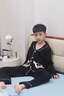 G.DUCKKIDS男童睡衣春秋款棉2025中大兒童家居服春季8長(zhǎng)袖9孩棉10兩件套裝12 黑色 313M口袋棉紗款 160 cm 建議身高155cm左右 曬單實(shí)拍圖