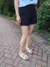 貞喜氣夏季新款博肯平底拖鞋女鞋外穿舒適一字皮帶扣軟底款涼拖鞋沙灘鞋 杏色 36 -3cm 曬單實(shí)拍圖