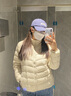 鴨鴨（YAYA）輕薄羽絨服女短款立領(lǐng)秋冬新款保暖時(shí)尚休閑百搭外套女 米白 L 165(建議100-115斤) 曬單實(shí)拍圖