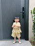 La Chapelle拉夏貝爾女童夏季套裝2025新款洋氣兒童時(shí)髦無(wú)袖上衣短褲兩件套 黃色 90 建議身高80-90cm 曬單實(shí)拍圖