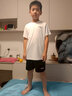LI-NING KIDS李寧兒童速干套裝夏季新款短袖短褲輕薄透氣運(yùn)動(dòng)套裝男大童兩件套 白色小標(biāo)速干套裝 150 cm 曬單實(shí)拍圖