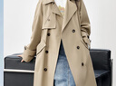 對白（DUIBAI）法式慵懶插肩袖風(fēng)衣外套女2026春季新款純棉高級感中長(cháng)款大衣 栗卡其 S 曬單實(shí)拍圖
