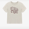 百家好（Basic House）Basic House/百家好字母小象刺繡圓領(lǐng)T恤夏季設計感正肩短袖上衣 米色 M 曬單實(shí)拍圖