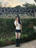 桂岐短袖女修身t恤正肩V領(lǐng)短袖夏季2025新款設(shè)計(jì)感辣妹收腰性感上衣 白色 M （建議85-100斤） 曬單實(shí)拍圖