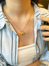 中國黃金（CHINA GOLD）黃金項鏈女祥瑞大象吊墜足金吉象鎖骨鏈情人節實(shí)用生日禮物送老婆 祥瑞大象吊墜 約0.9g【贈銀鏈】 曬單實(shí)拍圖