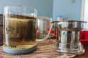 歐樂多（Olodo）德國刻度玻璃杯316茶水分離茶杯防摔防爆帶把手水杯帶蓋泡茶專用 316茶水分離杯【400ml】贈杯墊 曬單實(shí)拍圖