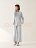 無印良品（MUJI）女式柔軟針織前開睡衣套裝女士家居服女款25年秋季新品 FD32CC5A 煙熏粉色 L -XL 上裝170/92A 下裝170/74A 曬單實(shí)拍圖