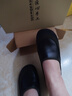 TLOUU 時(shí)尚女鞋頭層牛皮休閑鞋手工軟底單鞋女一腳蹬懶人鞋平底樂(lè )福鞋 黑色 39 曬單實(shí)拍圖