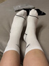 銳步（Reebok）25年夏季女生純色輕運(yùn)動(dòng)高筒襪青少年棉襪薄款透氣排汗舒適中筒襪 曬單實(shí)拍圖