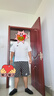 MCOMKER官方潮牌純棉短袖男女款套裝情侶款港風(fēng)復(fù)古休閑一套t恤短褲兩件 白色短袖+黑色短褲（NE205） XL（建議150-170斤） 曬單實(shí)拍圖