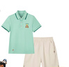 暇步士（Hush Puppies）童裝男童套裝大童速干透氣短袖polo衫兒童運動短褲 海浪綠  170  曬單實拍圖