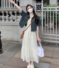 雅黛絲薇法式吊帶連衣裙女裝套裝裙2025夏季新款牛仔外套設計感超仙長裙子 牛仔外套+吊帶裙 XL 曬單實拍圖