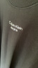 Calvin KleinJeans夏季女士休閑通勤開叉ck純棉針織圓領(lǐng)T恤長裙連衣裙ZW02584 BEH-太空黑 S 曬單實拍圖