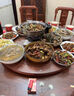 安邸 紅木家具非洲花梨（學(xué)名：刺猬紫檀）全實(shí)木餐桌椅組合 家用圓餐臺帶轉盤(pán)飯桌 餐桌 1.38米餐桌+6餐椅 曬單實(shí)拍圖