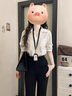 貞喜氣V領(lǐng)短袖襯衫女夏季韓系輕奢高級(jí)感正裝通勤風(fēng)職業(yè)收腰顯瘦襯衣 白色 S 建議85-95斤 曬單實(shí)拍圖