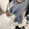 viney圍巾女2025新款冬季韓系保暖披肩純色針織圍脖生日禮物送女友老婆 藍色-高端禮盒裝 曬單實(shí)拍圖