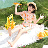 佑游兒童泳衣女孩2025新款連體甜美網(wǎng)紗裙式游泳衣女小中大童溫泉泳裝 橘色【獨(dú)立平角褲】 150 【4XL高140-150/60-75】胸墊 曬單實(shí)拍圖
