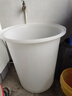 法歐諾牛筋大水桶塑料桶加厚大容量家用帶蓋圓桶儲水桶釀酒發(fā)酵桶叉車(chē)桶 150牛筋圓桶650*750*715白色 曬單實(shí)拍圖