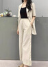 清河煙雨純亞麻九分休閑褲子女2025夏季新款高端小個子棉麻女裝薄款闊腿褲 麻色 S 【90-110斤】 曬單實拍圖