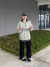 MMOPTOP純色麻花圓領(lǐng)毛衣男士秋冬季日系寬松打底套頭針織衫MMY08杏色L 曬單實(shí)拍圖