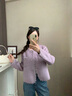香影劉些寧同款香影雙面呢純羊毛大衣女冬香芋奶糖短款小香風毛呢外套 薰衣草紫 S 曬單實拍圖