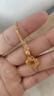中國(guó)黃金（CHINA GOLD）碎冰冰四葉草黃金項(xiàng)鏈女足金吊墜教師節(jié)禮物送女老師生日老婆 碎碎冰四葉草足金吊墜 贈(zèng)S925鏈/京速達(dá) 曬單實(shí)拍圖