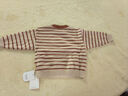 嘟嘟家寶寶條紋毛衣冬裝兒童保暖上衣嬰兒衣服女童冬季衣服 米杏黃條紋 曬單實(shí)拍圖