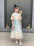 G.DUCKKIDS童裝漢服女童夏裝套裝兒童馬面裙一片式唐裝中國風女大童裙子春秋 817馬面裙套裝【夏款】 170 尺碼15~16歲【160-170cm】cm 曬單實拍圖