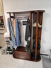 少城客實(shí)木衣帽架落地掛衣架臥室衣架置物架組合簡(jiǎn)約衣服架穿衣鏡一體式 胡桃色 曬單實(shí)拍圖