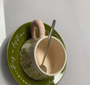 SUCCOHOMEWARE小清新花卉咖啡杯碟套裝 ins風(fēng)復(fù)古馬克杯陶瓷杯子新婚送閨蜜禮物 百合綠(一杯一碟一勺)禮品包裝 曬單實(shí)拍圖